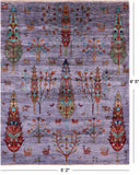 Tribal Persian Gabbeh Hand Knotted Wool Rug - 5' 2" X 6' 5" - Golden Nile