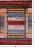 Persian Gabbeh Tribal Hand Knotted Wool Rug - 4' 3" X 6' 0" - Golden Nile