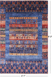 Persian Tribal Gabbeh Hand Knotted Wool Rug - 4' 1" X 6' 2" - Golden Nile