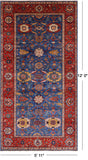 Blue Persian Fine Serapi Hand Knotted Wool Rug - 5' 11" X 12' 0" - Golden Nile