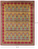 William Morris Hand Knotted Wool Area Rug - 8' 10" X 11' 7" - Golden Nile