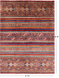 Khorjin Persian Gabbeh Hand Knotted Wool Rug - 4' 11" X 6' 5" - Golden Nile