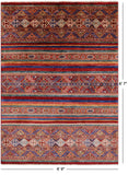 Khorjin Persian Gabbeh Hand Knotted Wool Rug - 4' 9" X 6' 7" - Golden Nile