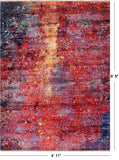 Abstract Contemporary Hand Knotted Wool Rug - 4' 11" X 6' 8" - Golden Nile