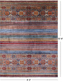 Khorjin Persian Gabbeh Handmade Wool Rug - 8' 3" X 10' 6" - Golden Nile