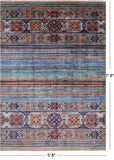 Khorjin Persian Gabbeh Hand Knotted Wool Rug - 5' 6" X 7' 8" - Golden Nile