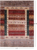 Tribal Persian Gabbeh Hand Knotted Wool Rug - 5' 2" X 6' 10" - Golden Nile