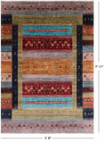 Tribal Persian Gabbeh Handmade Wool Rug - 5' 8" X 7' 11" - Golden Nile