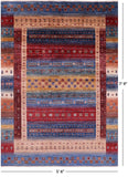 Tribal Persian Gabbeh Hand Knotted Wool Rug - 5' 6" X 7' 9" - Golden Nile