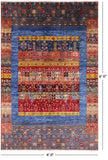 Persian Gabbeh Tribal Hand Knotted Wool Rug - 4' 0" X 6' 0" - Golden Nile