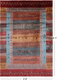 Tribal Persian Gabbeh Hand Knotted Wool Rug - 5' 8" X 8' 1" - Golden Nile