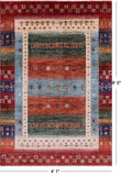 Tribal Persian Gabbeh Hand Knotted Wool Rug - 4' 1" X 6' 0" - Golden Nile