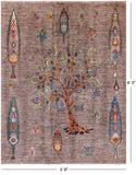 Tribal Persian Gabbeh Hand Knotted Wool Rug - 5' 0" X 6' 3" - Golden Nile