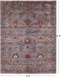 Peshawar Handmade Wool Rug - 5' 0" X 6' 5" - Golden Nile