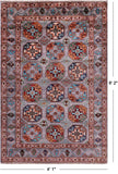 Turkmen Ersari Hand Knotted Wool Rug - 4' 1" X 6' 2" - Golden Nile