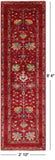 Red Peshawar Hand Knotted Wool Runner Rug - 2' 10" X 9' 6" - Golden Nile