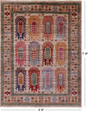 Turkmen Ersari Hand Knotted Wool Rug - 5' 9" X 7' 8" - Golden Nile