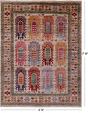 Turkmen Ersari Hand Knotted Wool Rug - 5' 9" X 7' 8" - Golden Nile