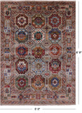 Turkmen Ersari Handmade Wool Rug - 5' 0" X 6' 9" - Golden Nile