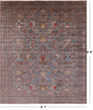 Peshawar Hand Knotted Wool Rug - 8' 1" X 9' 8" - Golden Nile