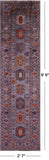 Grey Turkmen Ersari Hand Knotted Wool Runner Rug - 2' 7" X 9' 6" - Golden Nile