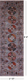 Grey Turkmen Ersari Hand Knotted Wool Runner Rug - 2' 10" X 8' 8" - Golden Nile