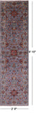 Grey Persian Tabriz Hand Knotted Wool Runner Rug - 2' 8" X 9' 10" - Golden Nile
