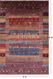 Persian Gabbeh Tribal Hand Knotted Wool Rug - 6' 6" X 9' 9" - Golden Nile