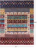 Tribal Persian Gabbeh Hand Knotted Wool Rug - 5' 1" X 6' 9" - Golden Nile