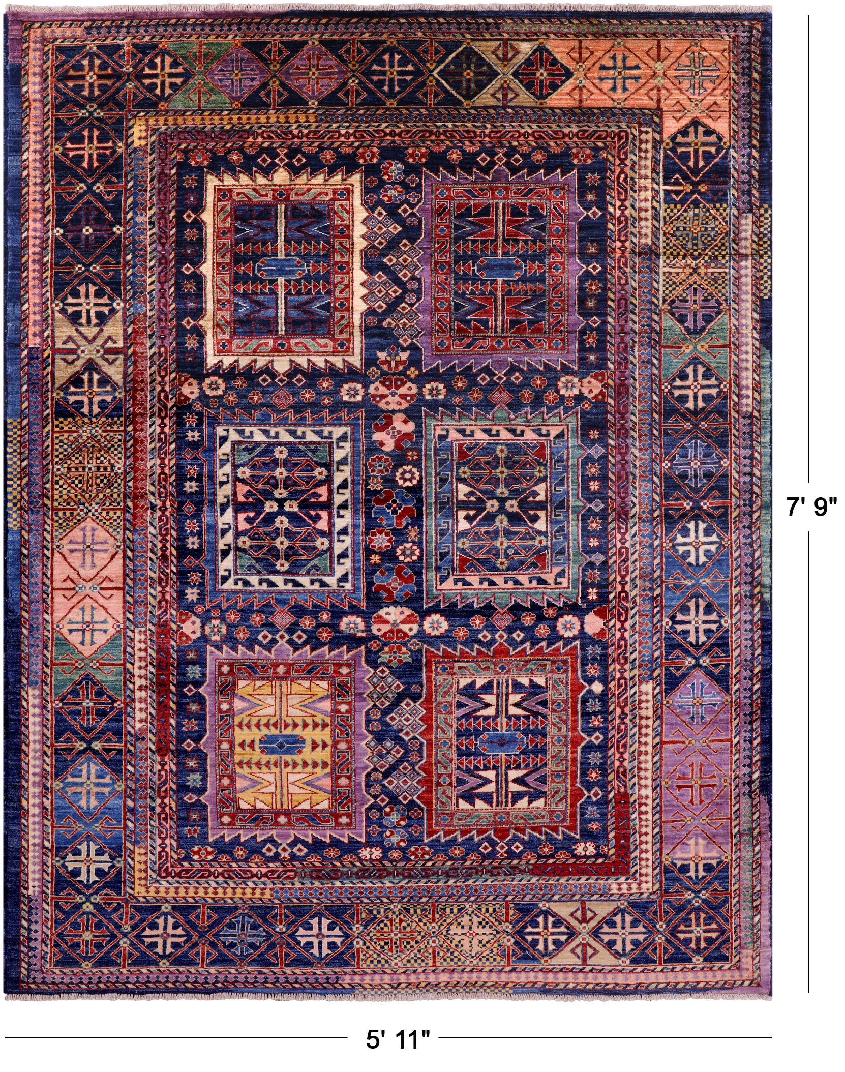 Persian Fine Serapi Hand Knotted Wool Rug - 5' 11" X 7' 9" - Golden Nile