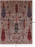 Tribal Persian Gabbeh Hand Knotted Wool Rug - 5' 1" X 6' 9" - Golden Nile