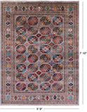 Turkmen Ersari Hand Knotted Wool Rug - 5' 9" X 7' 10" - Golden Nile