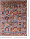 Grey Turkmen Ersari Handmade Wool Rug - 5' 2" X 6' 10" - Golden Nile