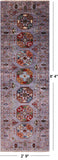Grey Turkmen Ersari Hand Knotted Wool Runner Rug - 2' 9" X 8' 4" - Golden Nile
