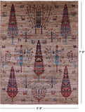 Tribal Persian Gabbeh Hand Knotted Wool Rug - 5' 9" X 7' 9" - Golden Nile