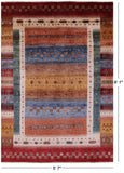 Tribal Persian Gabbeh Hand Knotted Wool Rug - 5' 7" X 8' 1" - Golden Nile