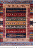 Tribal Persian Gabbeh Hand Knotted Wool Rug - 5' 10" X 8' 0" - Golden Nile
