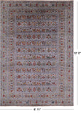 Grey Tribal Persian Gabbeh Hand Knotted Wool Rug - 6' 11" X 10' 0" - Golden Nile