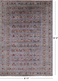 Grey Tribal Persian Gabbeh Hand Knotted Wool Rug - 6' 11" X 10' 0" - Golden Nile