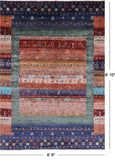 Tribal Persian Gabbeh Hand Knotted Wool Rug - 6' 9" X 9' 10" - Golden Nile