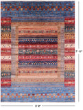 Tribal Persian Gabbeh Hand Knotted Wool Rug - 5' 9" X 7' 11" - Golden Nile
