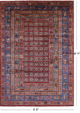 Antiqued Pazyryk Historical Design Hand Knotted Wool Rug - 5' 8" X 8' 1" - Golden Nile