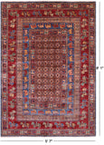 Antiqued Pazyryk Historical Design Hand Knotted Wool Rug - 5' 7" X 8' 1" - Golden Nile