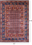 Antiqued Pazyryk Historical Design Hand Knotted Wool Rug - 6' 9" X 9' 10" - Golden Nile