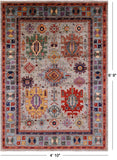Turkmen Ersari Hand Knotted Wool Rug - 4' 10" X 6' 9" - Golden Nile