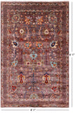 Brown Peshawar Handmade Wool Rug - 4' 1" X 6' 1" - Golden Nile
