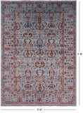 Blue Peshawar Hand Knotted Wool Rug - 5' 6" X 7' 9" - Golden Nile