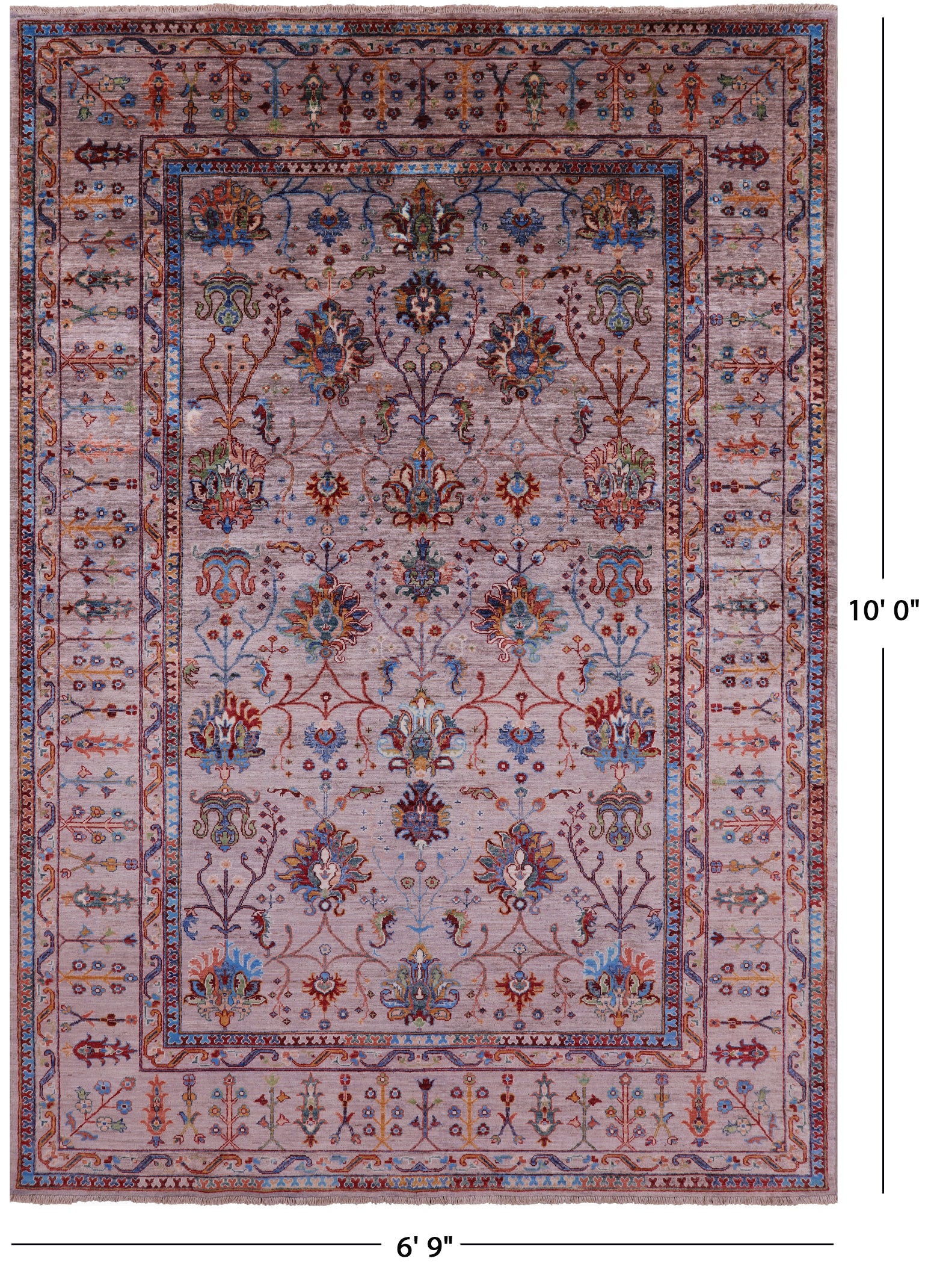 Peshawar Handmade Wool Rug - 6' 9" X 10' 0" - Golden Nile