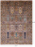 Turkmen Ersari Hand Knotted Wool Rug - 4' 11" X 6' 9" - Golden Nile