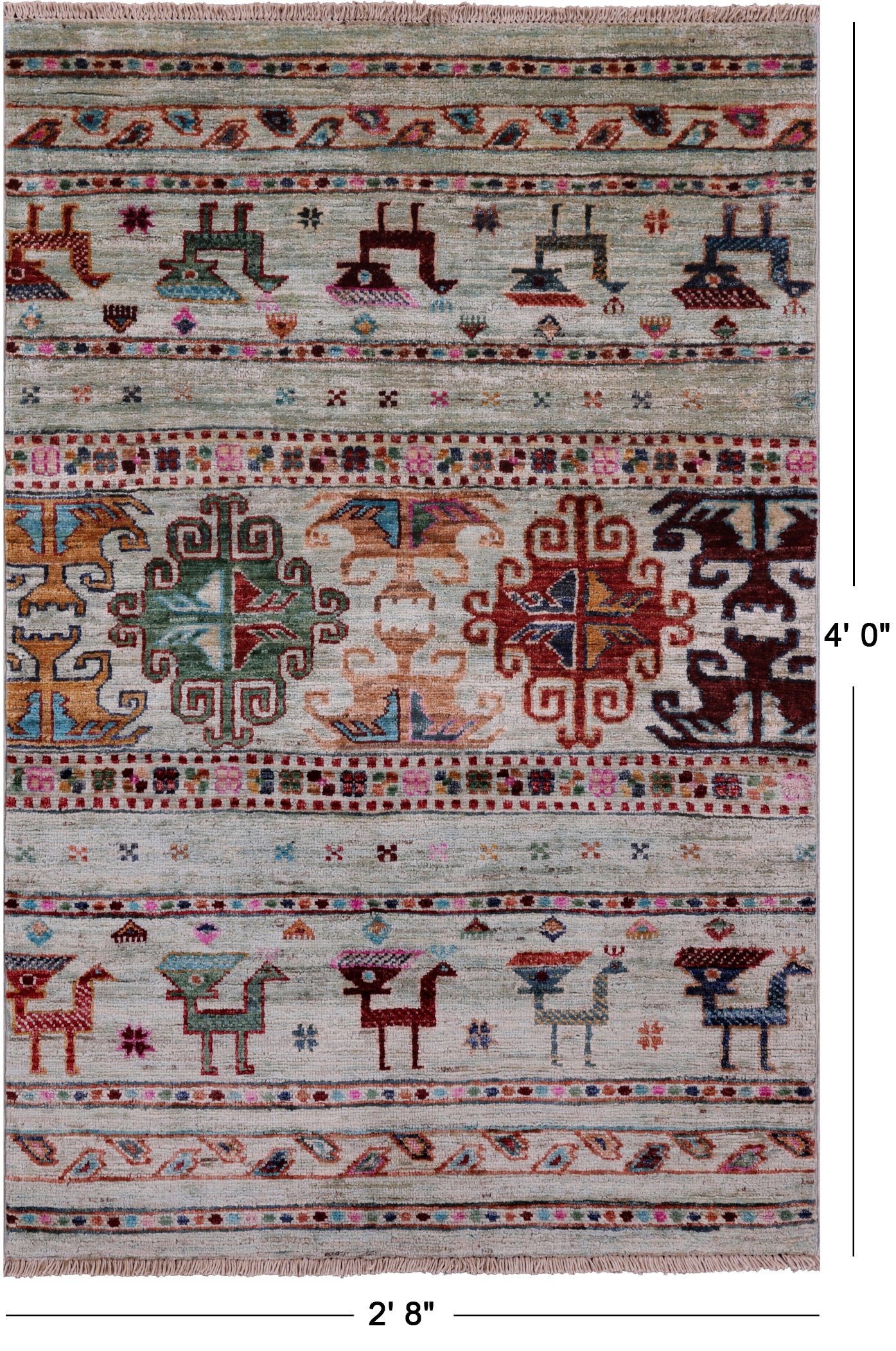 Tribal Persian Gabbeh Handmade Wool Rug - 2' 8" X 4' 0" - Golden Nile